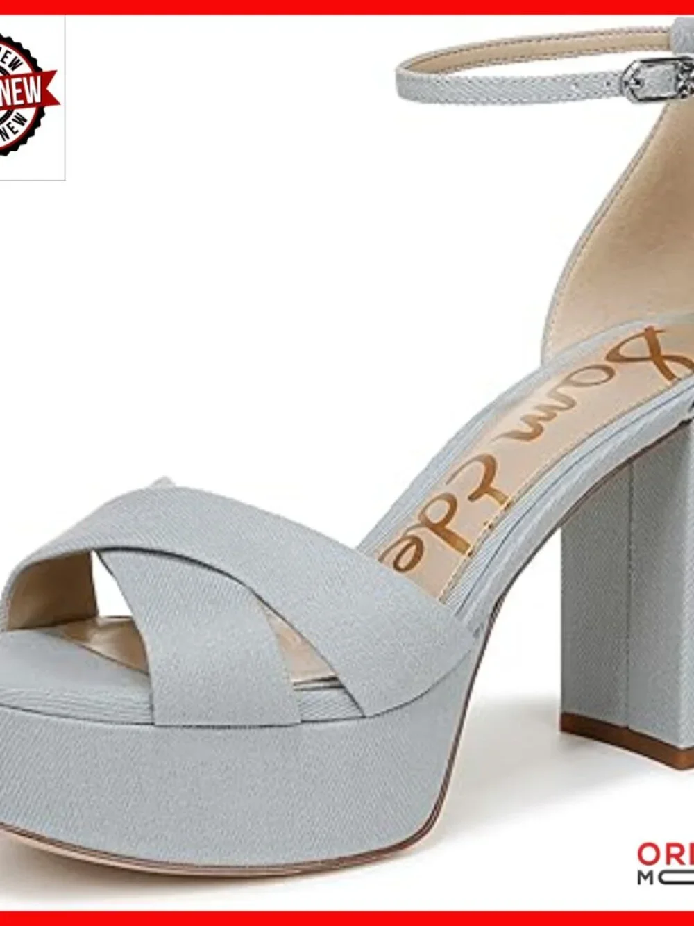 Crisscross Platform Sandals with Ankle Strap, 3.75 Inch Block Heel